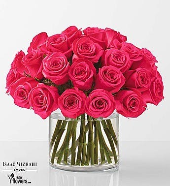 Hot Pink Rose Bouquet by Isaac Mizrahi Kansas City MO Flower Delivery