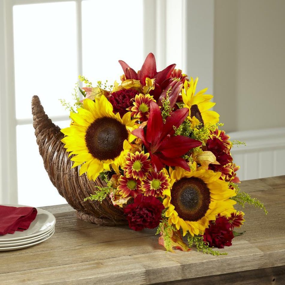 Fall Harvest Cornucopia Kansas City MO Flower Delivery Toblers Florist