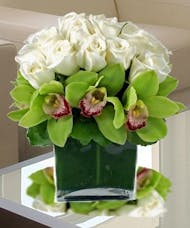 White Roses and Orchids