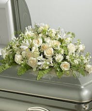 White Rememberence Casket Spray